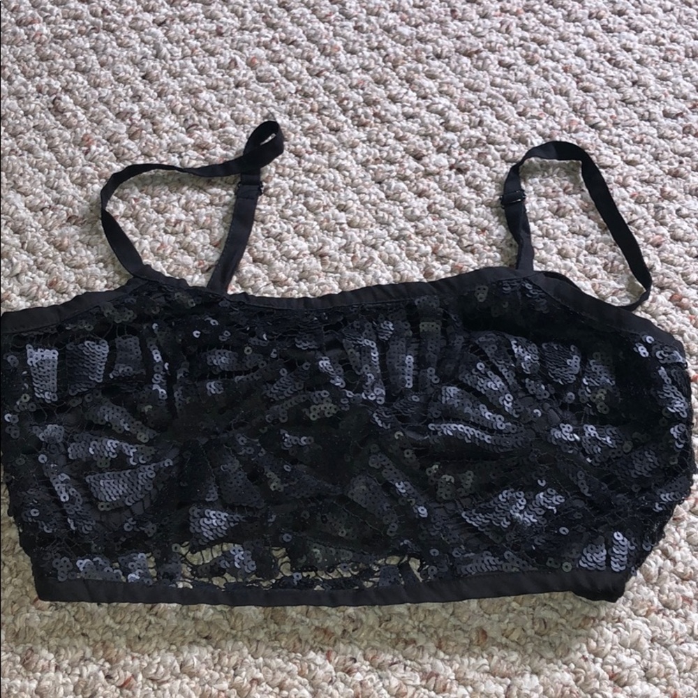 Black sequence bralette /crop top